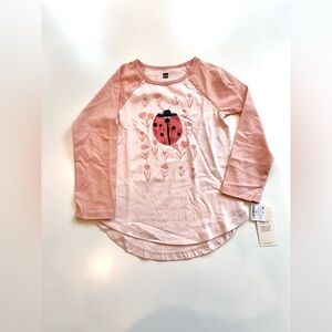 🐞 NWT Girls Tea Collection long sleeve lady bug tee shirt size 4
